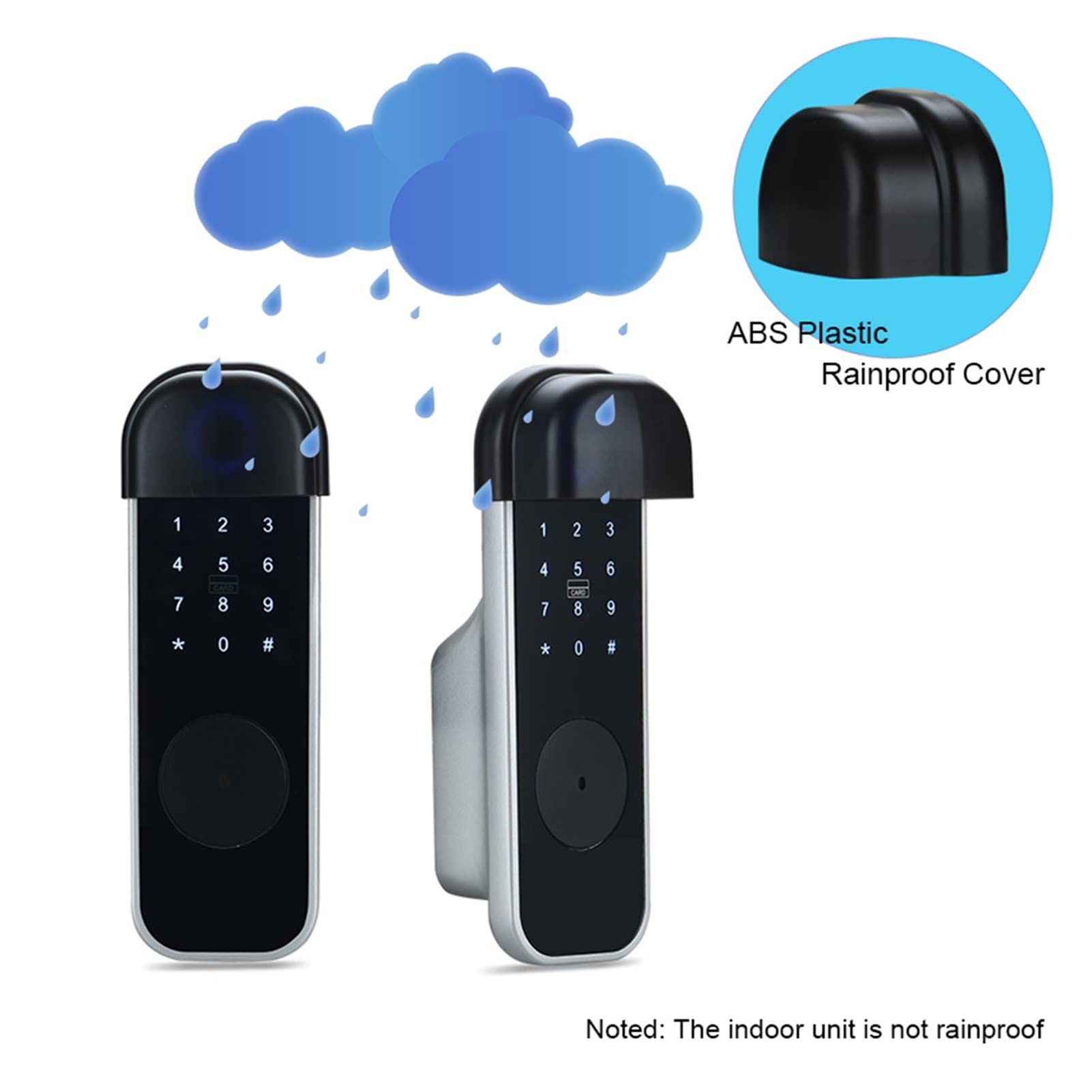 Inteligentny zamek do drzwi, Blokada drzwi odcisków palców elektroniczny inteligentny telefon homePassword App Odblokuj wsparcie SmartLife/Lock Hotel Metal Gate(TTlock Silver)