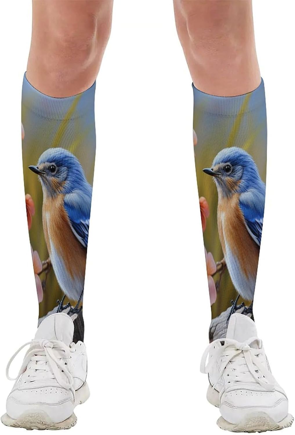 Cute Bluebird Knee High Soccer Socks Moisture Wicking