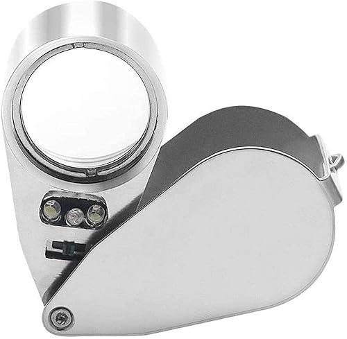 Lupas, lupa portátil 40X iluminada joyeros lupa, lupa plegable de metal con luz LED, adecuada para diamantes disponible en Yaxa Venezuela