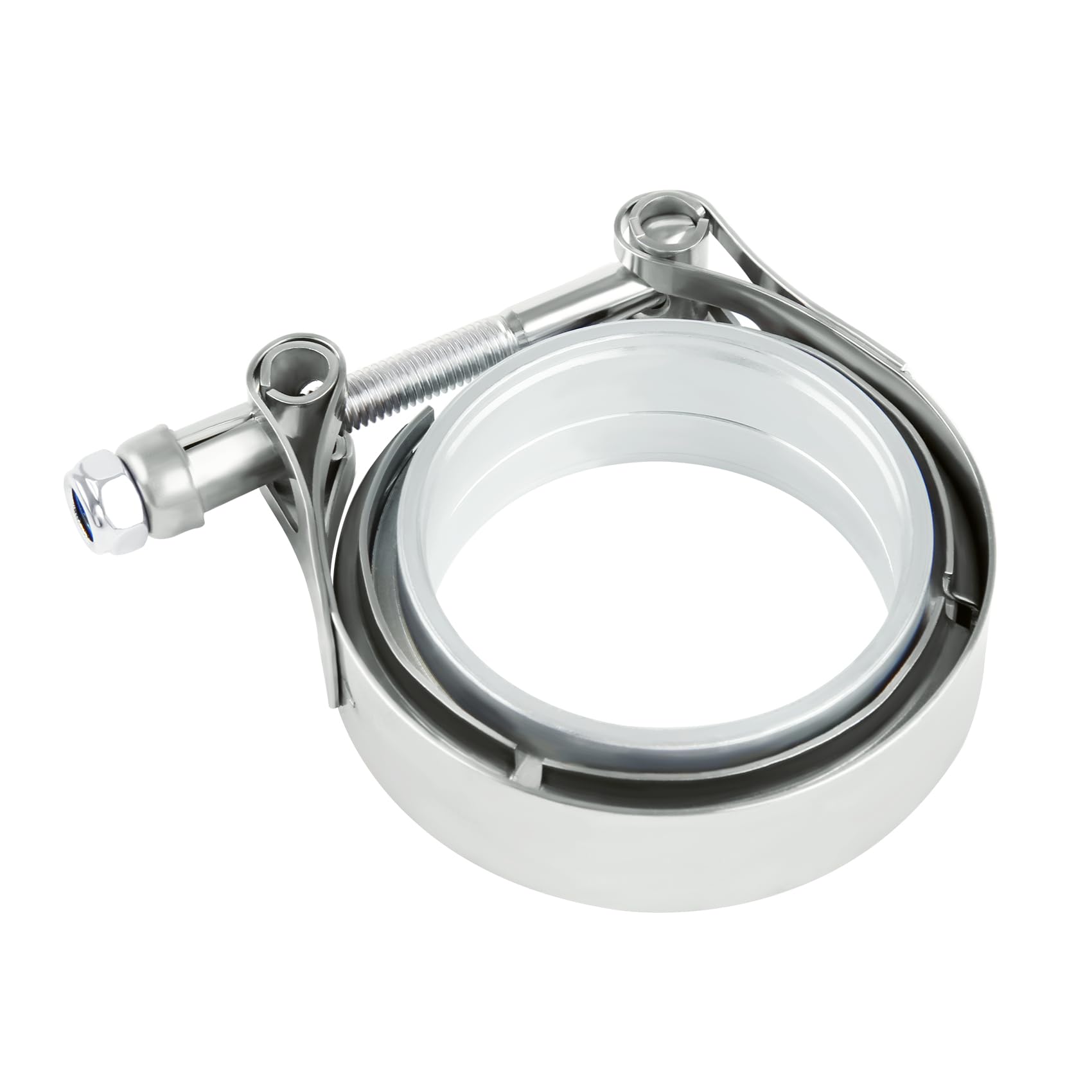 Morsetto V band 2,5 pollici (63.5mm),Kit di flangia-fascette a V,con morsetto a V in acciaio inox e flangia in ferro,per tubi di scarico turbo