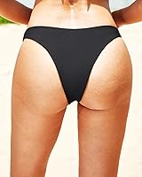 Vista 2 de Tempt Me Parte inferior de bikini con tiras para mujer, cobertura completa, parte inferior de traje de baño