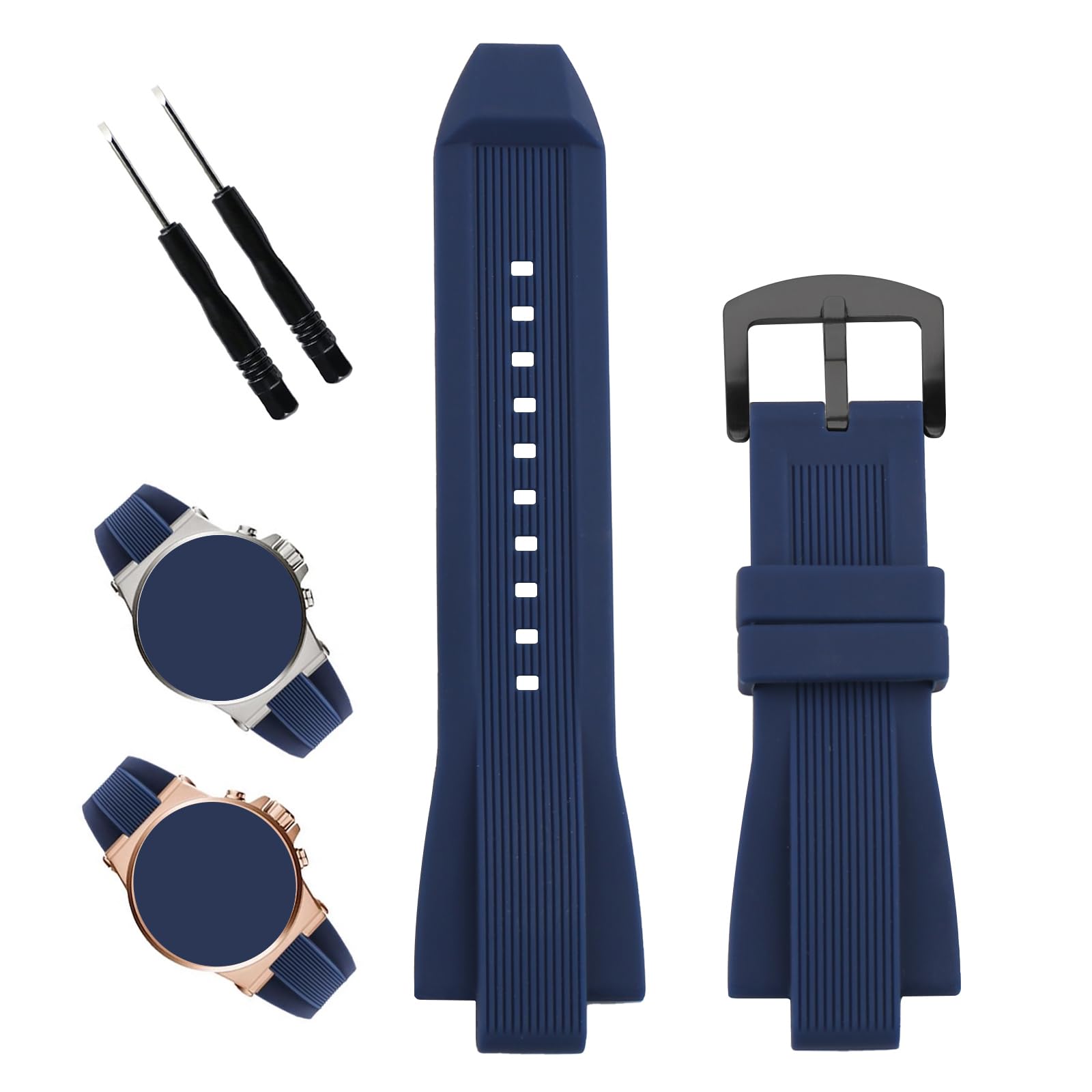 XIW Compatible for 13mm× 29mm Michael Kors MK8152 MK8295 MK8356 MK8380 MK9020 Rubber Watch Band Replacement for men Silicone Wirstband Strap women