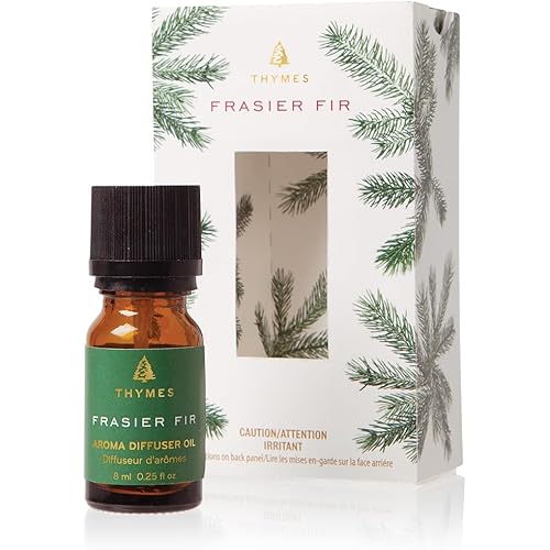 Thymes Frasier Fir Electric Oil Diffuser Refill - Home Fragrance Oil - Aroma Diffuser Oil Refill - Use with Electric Aromatherapy Scent Diffusers for Home (0.25 fl oz)