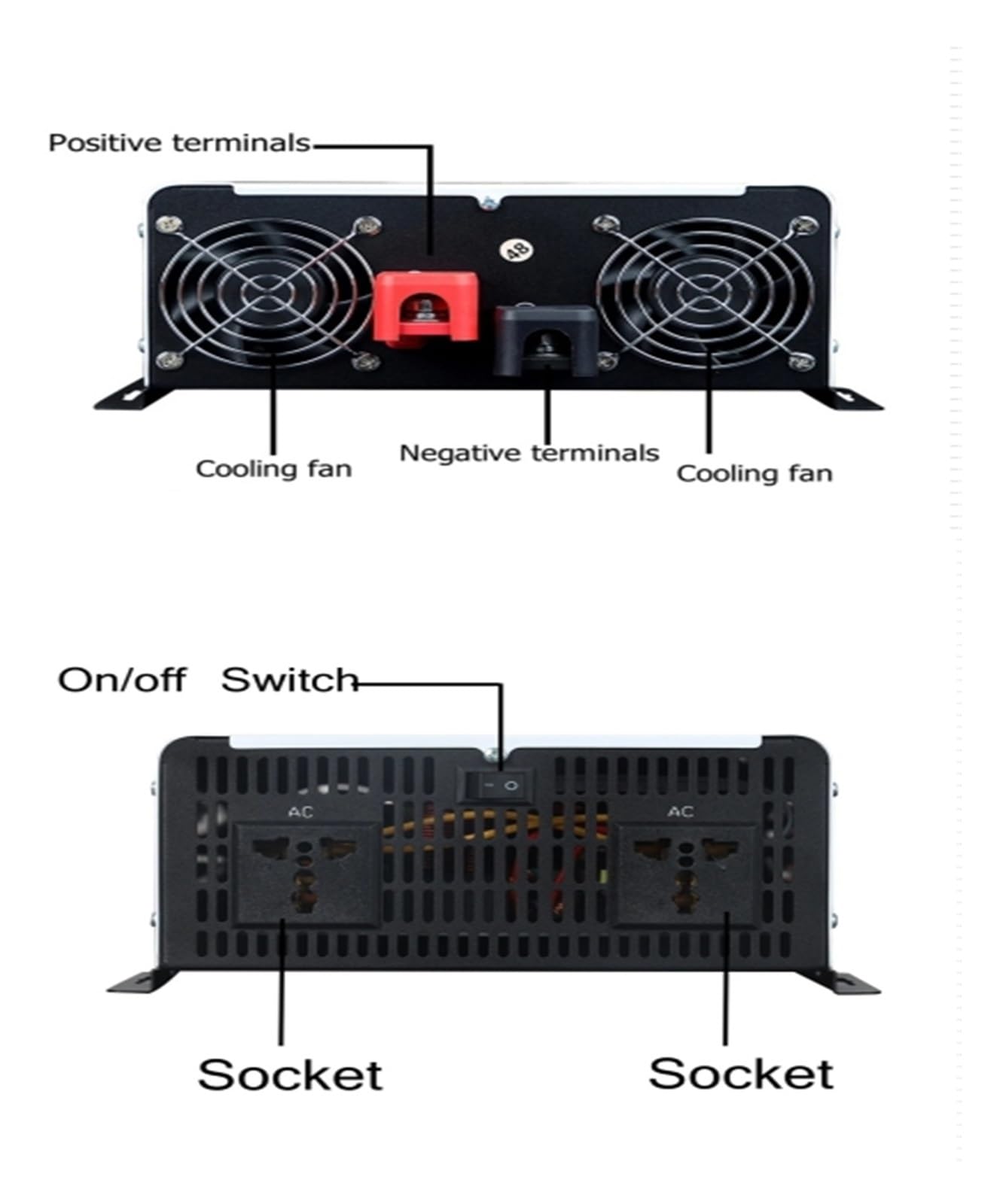 Inversor Solar Onda Sinusoidal Pura 10 KW 6600 W para Sistemas Fuera Red CC 12 V/24 V/36 V/48 V/60 V/72 V/96 V A CA 110 V/220 V 60 Hz 50 Hz Inversor(24V,220-230V (60Hz),6600W Remote)