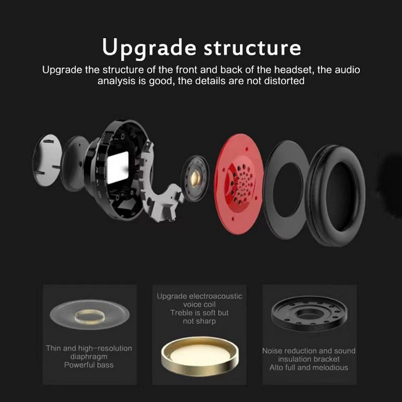 Cuffie Bluetooth over ear per bambini, con luci LED colorate, con microfono integrato, Bluetooth 5.0, cuffie stereo pieghevoli con cavo e senza fili, per aule, casa, ufficio, tablet, aereo (nero)