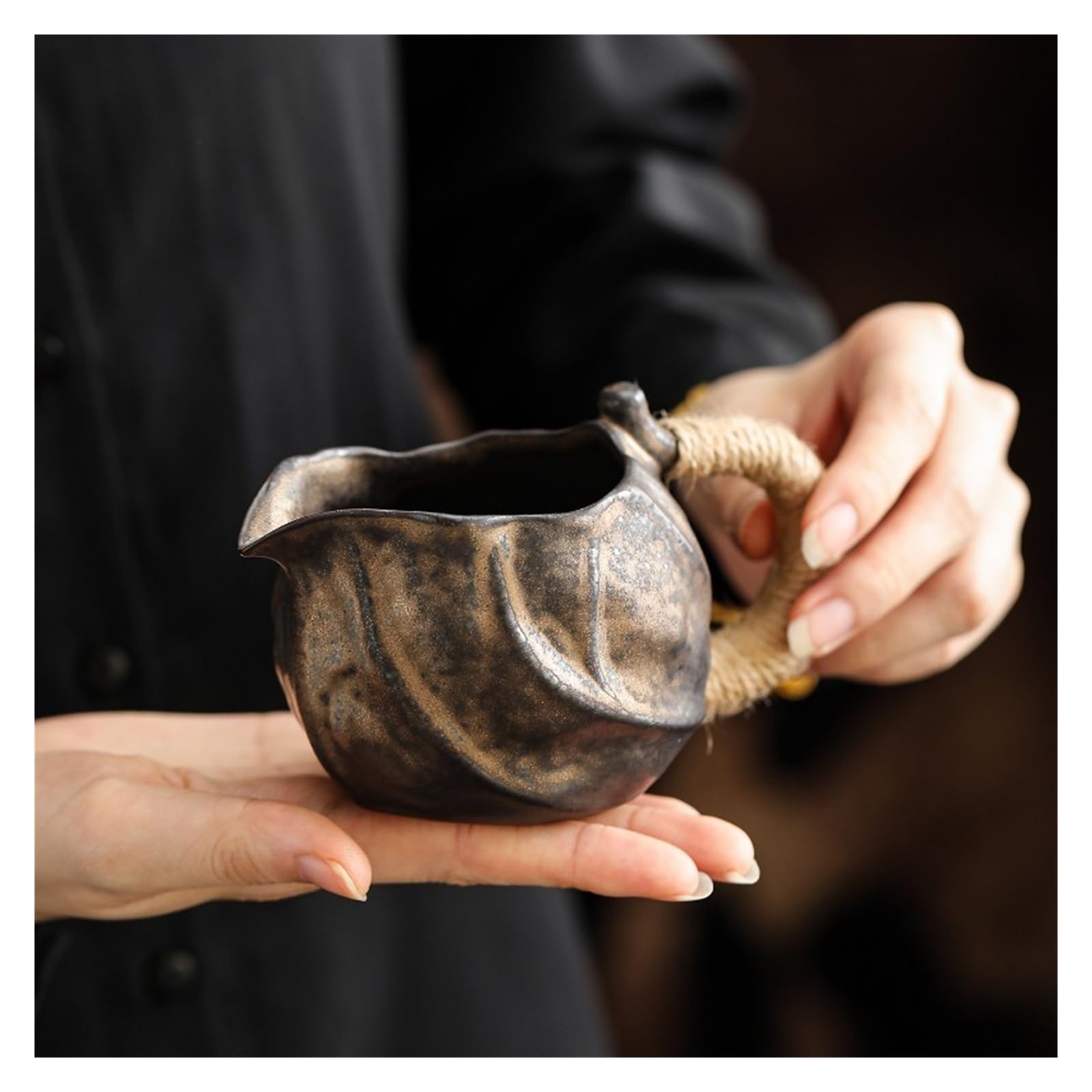 Generico Coppa Chahai for condivisione in ceramica grossolana | Cerimonia del tè, tazza da condividere, chahai, 200 ml, argilla rocciosa, accessorio for il tè kung fu(C 200ML)