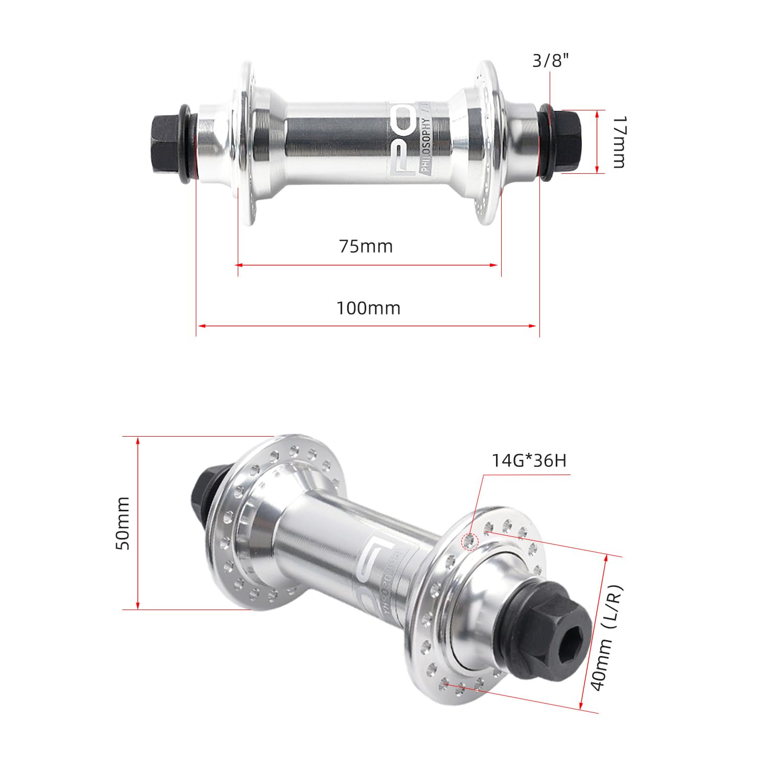 Amazon | POLSO BMX バイクハブ 9T 36H シルバー 3/8インチ x 110mm