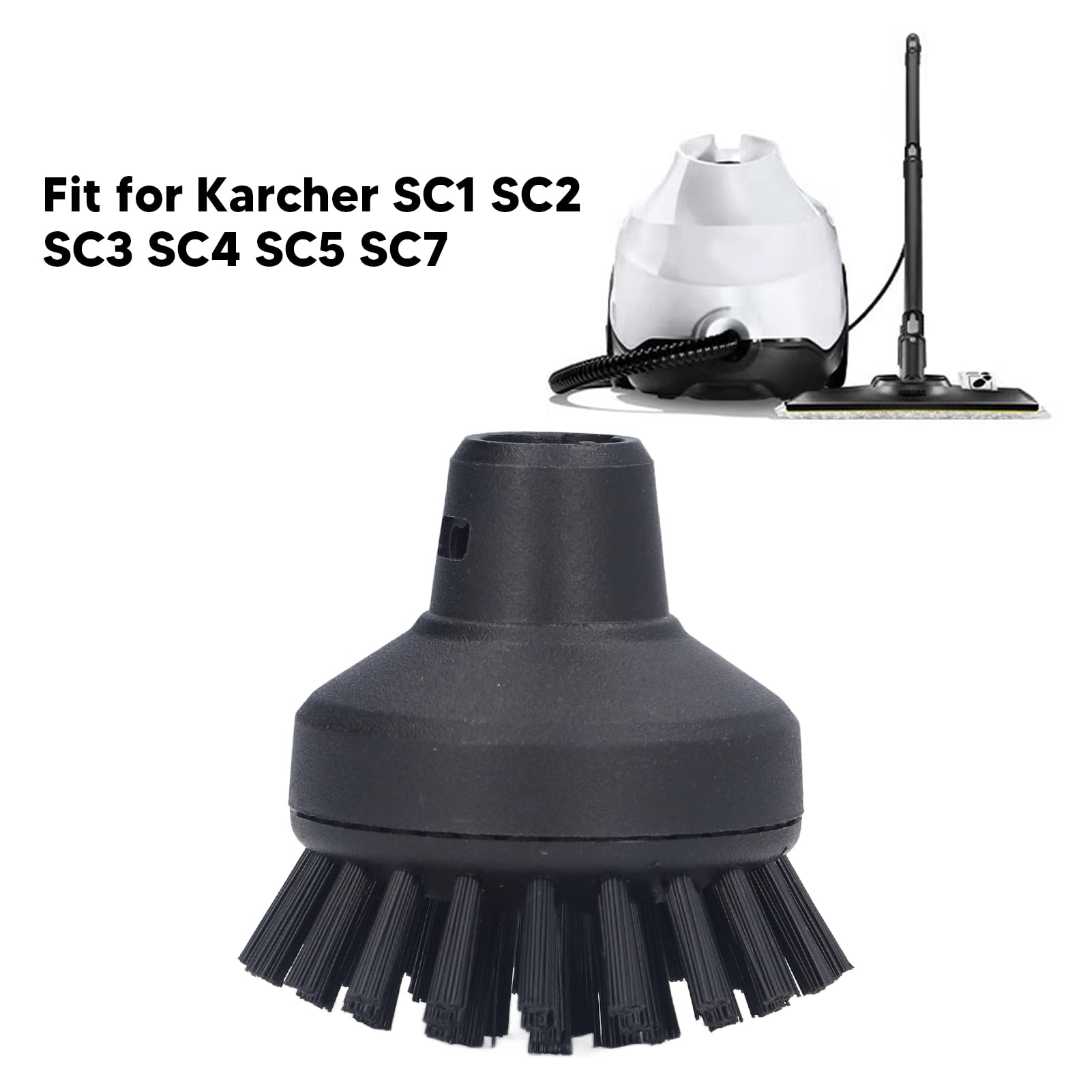 Pièces De Rechange Pour Nettoyeur Vapeur,Buse De Brosse Ronde, Accessoire De Rechange Compatible Avec le Nettoyeur De Vitres Vapeur, Brosse En Nylon Pour Karcher SC1 SC2 SC3