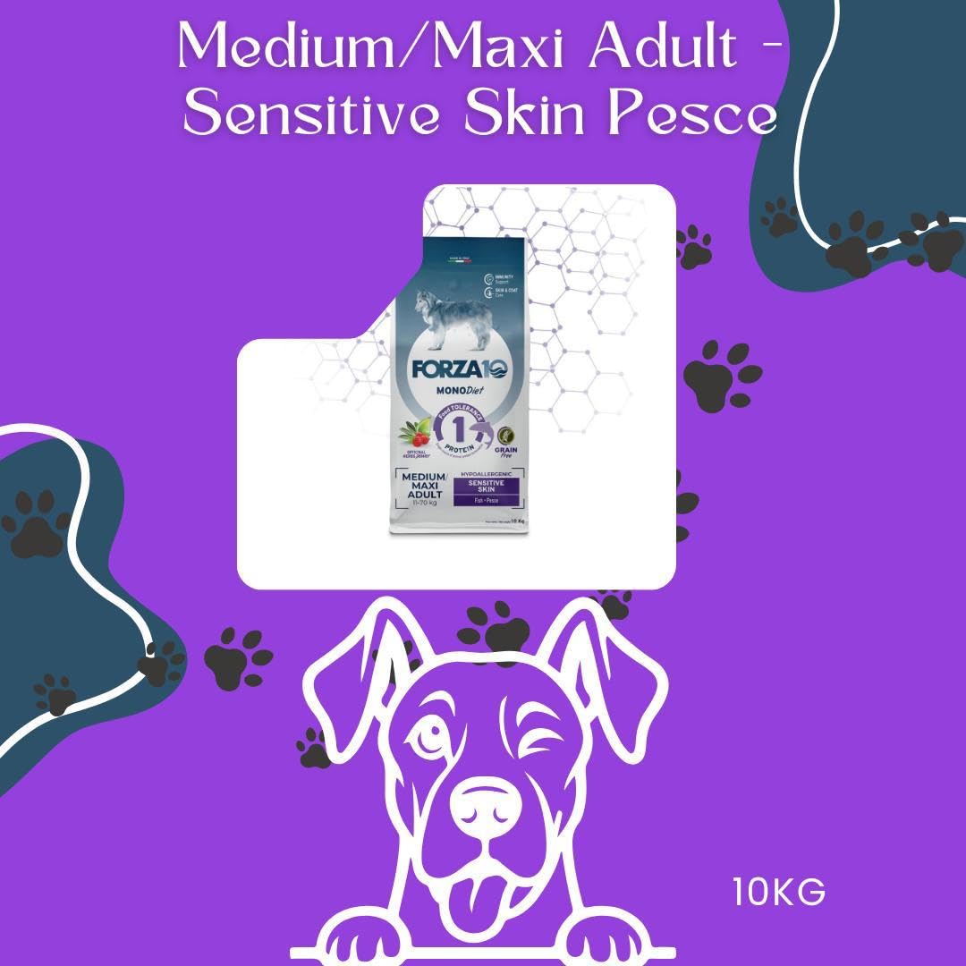 Forza 10 - Alimento completo monoproteico monoproteico para perros adultos de talla pequeña con intolerancias alimentarias, hipoalergénico, paquete de 10 kg