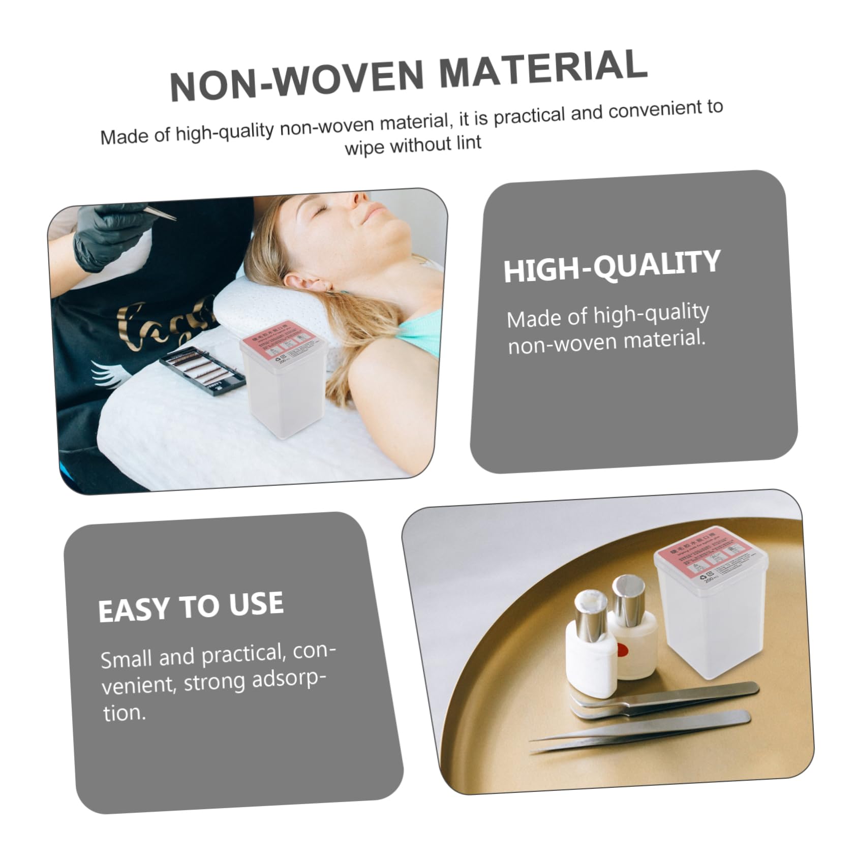 Beatifufu 2pcs Lash Extension Cleaning Pad Eyelash Cotton Pads Removal for Salon and Home Use