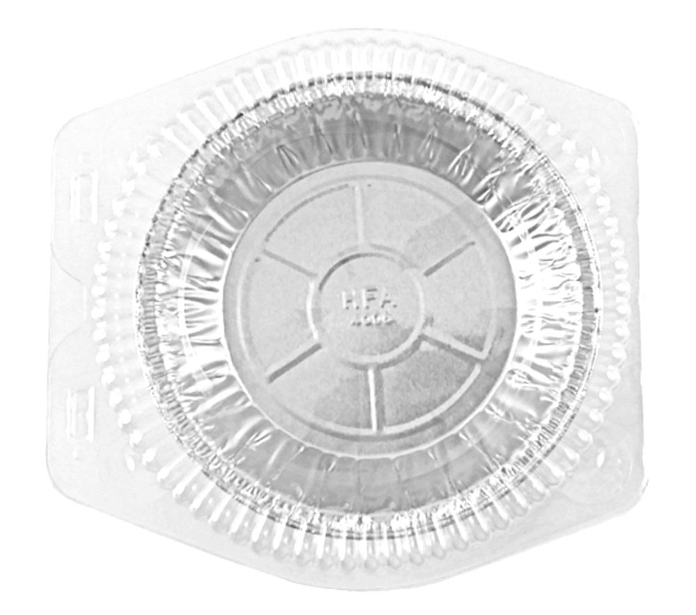Pactogo Mini-Kuchenformen aus Aluminiumfolie, 15,2 cm, Einweg-Backblech mit transparenten Scharnierbehältern (300 Sets)