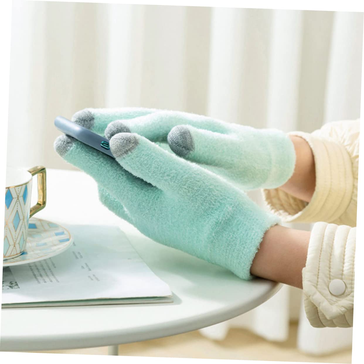 Healeved Cotton Touch Screen Gloves Moisturizing for Dry Hands 2 Pack Overnight Spa Gloves