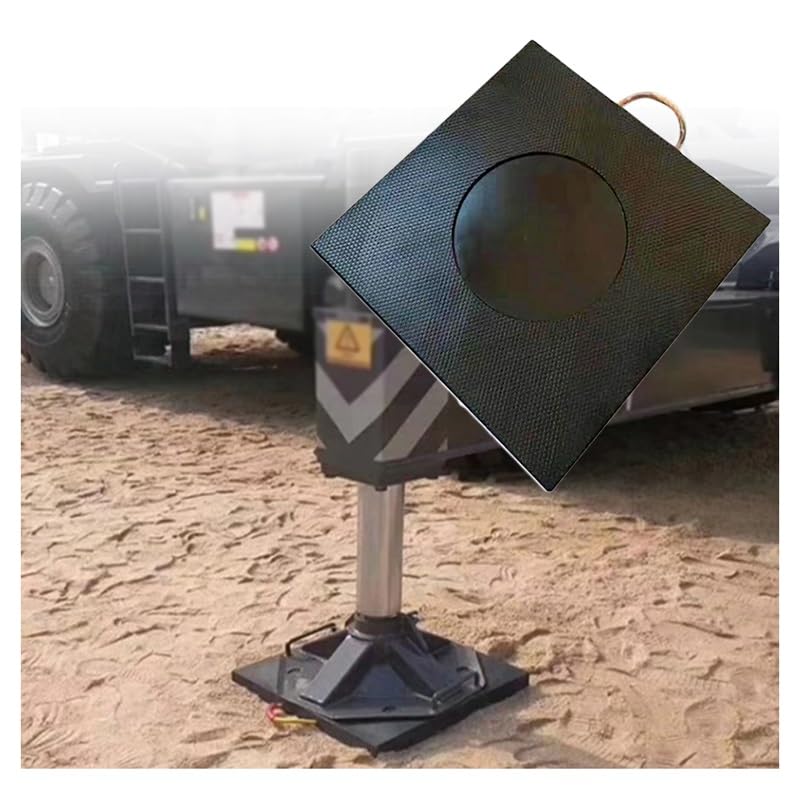 PFCDZDU Heavy Duty RV Jack Pads, Black Stackable Tow Truck Outrigger Leveling Pad, Prevents Sinking Crane Trailer Mat, Stabilizing Wrecker Landing Gear Pad(19.7x19.7x2.8in(50x50x7cm))