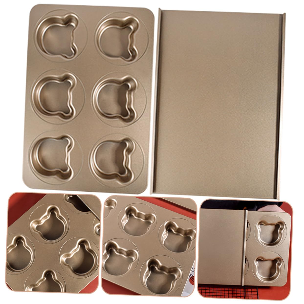LABRIMP 1juego Conjunto De Moldes De Hornear De Metal Forma De Oso Para Pasteles Herramienta De Cocina Para Repostería Hogar y Cafeterías