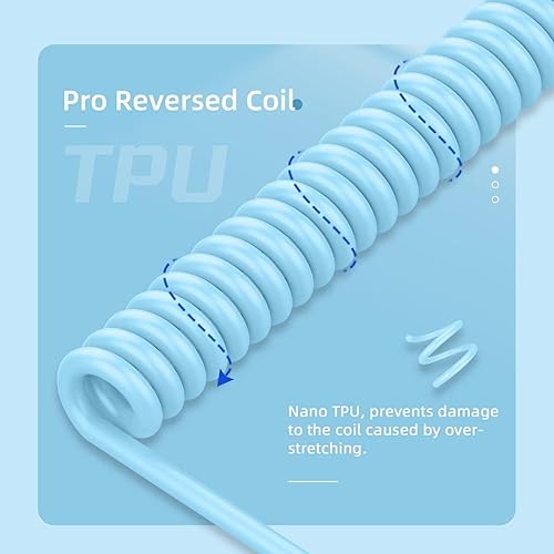 Miniatura 5 de LexonElec Cable de teclado para juegos, cable de teclado mecánico de conexión estable de doble manga USB tipo C, 6.6 ft (0.66 pies) con volante de