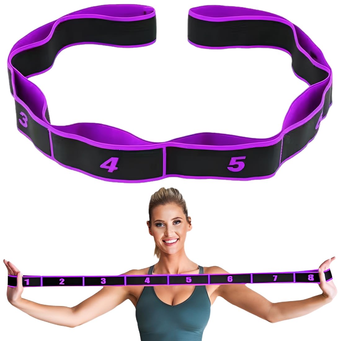 1 Pcs Ginnastica artistica, Elastico ginnastica artistica, Gymnastics Stretch Band, elastico danza yoga stretching band per allenatore in allenamento di ginnastica, yoga, latino, Viola