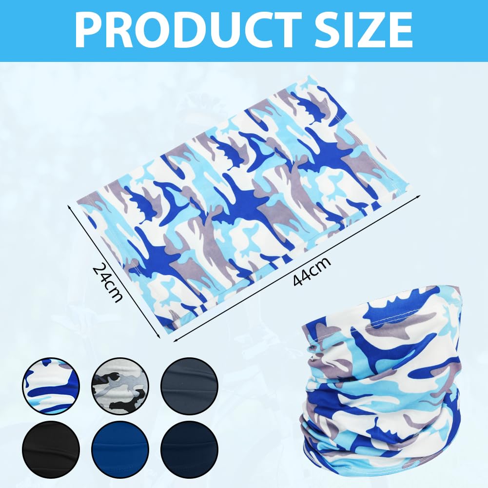 flintronic Copricapo, 6 Pezzi Multifunzione Fascia, Bandana Sciarpa di Riciclaggio della Bici Tubo Elastico Fascia Scaldacollo Balaclava Maschera UV Residence per Yoga Climb Ciclismo Escursionismo