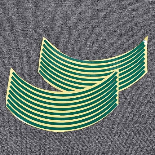 Wotefusi New 17'' Vert réfléchissant Roue Jante décoratifs Autocollants Moto Cover