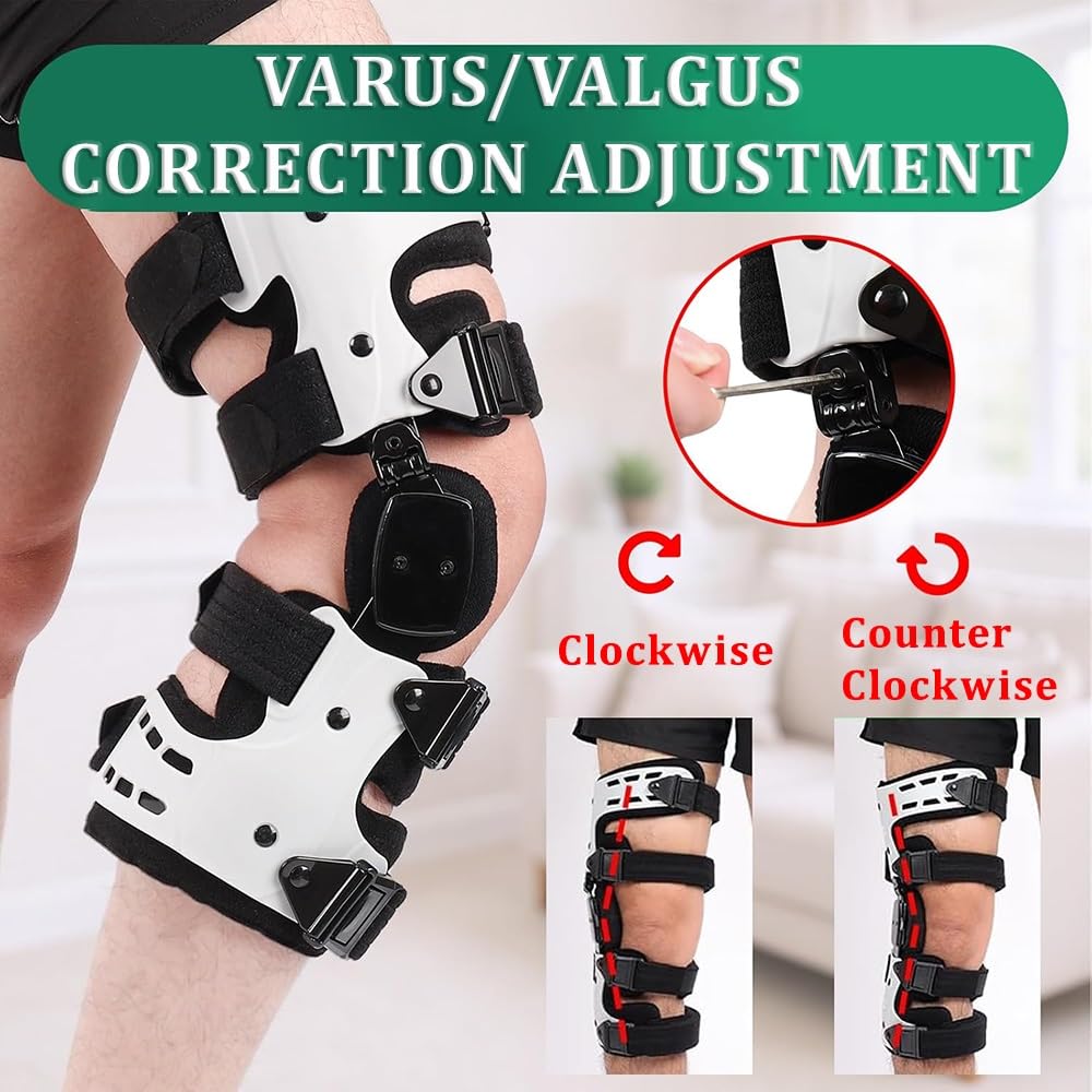 WYWY Rodillera Articulada Ajustable para Artrosis | Rodillera de Descarga Hueso con Hueso, Soporte Medial/Lateral | Universal Izquierda/Derecha | Confort y Soporte Óptimo de la Rodilla(Left)