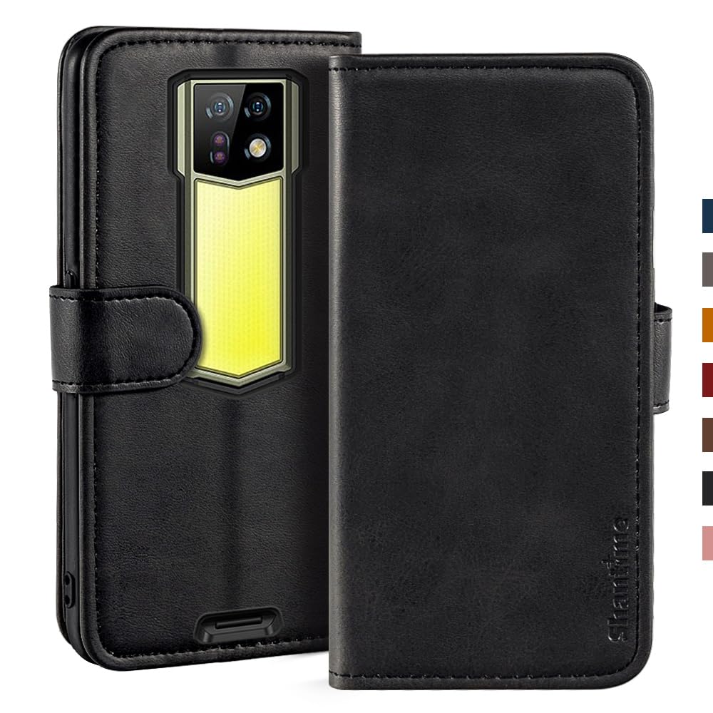 Custodia Portafoglio In Pelle PU Scamosciata Per Ulefone Armor 24: Flip Cover Magnetica Con Slot Carte E Supporto (Nero)