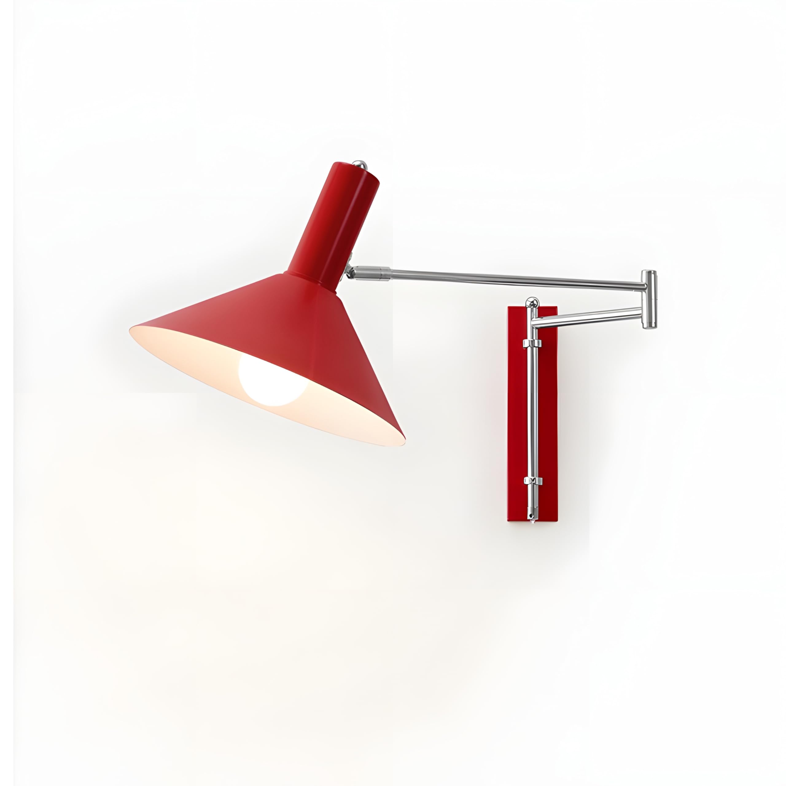 Bofea-Modern Plug in Wall Lamp with On Off Switch,Farmhouse Swing Arm Wall Sconcese,3 Color Temperature Reading Light,Nordic Bauhaus Sconces Lamp for