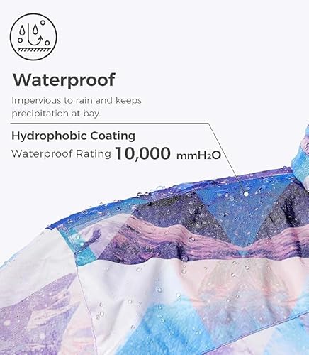 Wantdo Women's Warm Ski Jacket with Fleece Waterproof Snowboarding Jacket Hooded Mountain Coat Windproof Raincoat Mountain Flora M - Image 4
