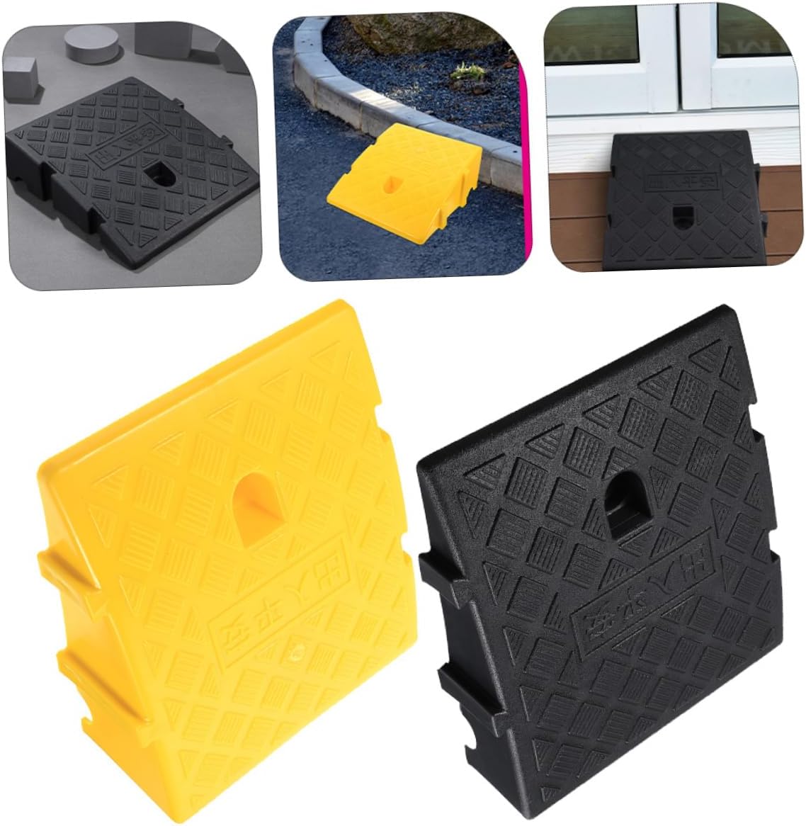 2pcs Slope Mat Car Ramps for Driveway Motorcycles Ramps Sidewalk Dock Garage