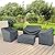 Baner Garden N87 4-Piece Outdoor Veranda Patio Garden Furniture Cover Set with 600D Durable and Water Resistant Fabric (Grey)