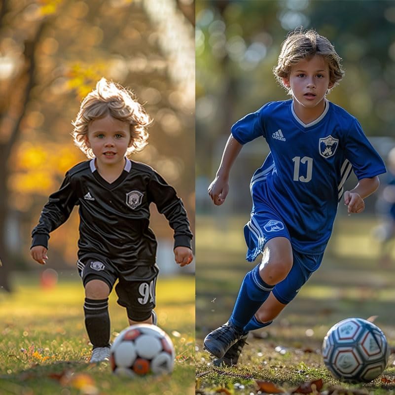 Miniatura 2 de Espinilleras de fútbol con calcetines para fútbol de 3, 4, 5 a 16 años de edad en adelante para niñas y niños pequeños