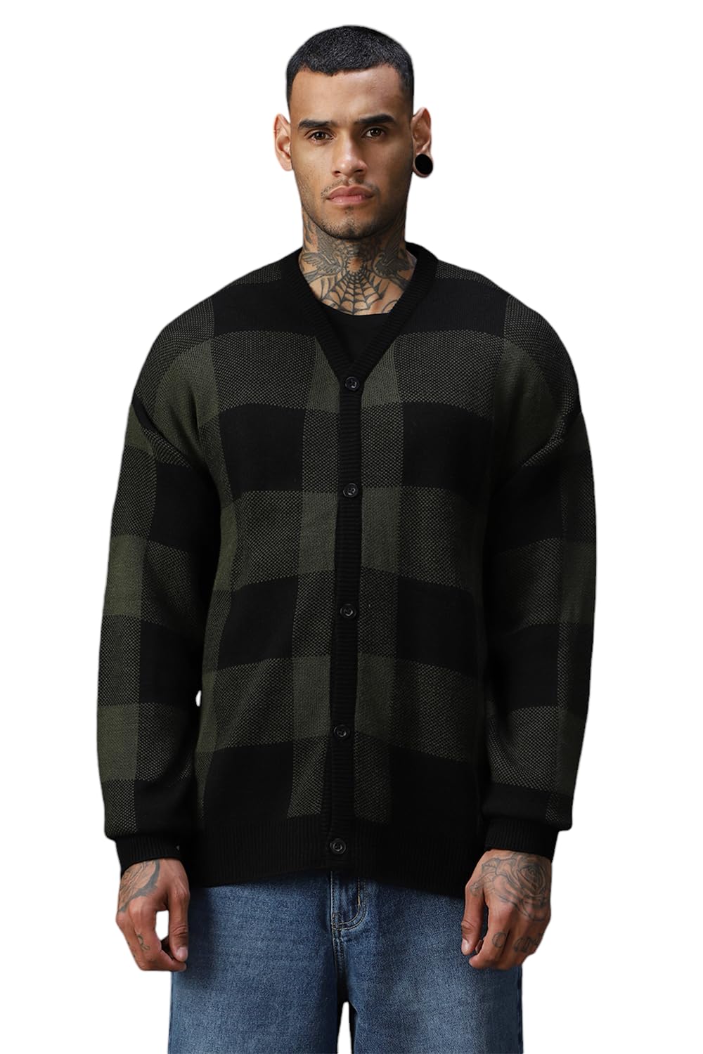 high star clothing High Star Men Knitted Acrylic Oversized Fit V Neck Long Sleeve Sweaters-picture-41