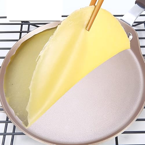 Miniatura 2 de LI-GELISI Sartén de hierro fundido anodizado duro antiadherente con revestimiento antiadherente, sartén redonda para comal, sazonada, 10 pulgadas