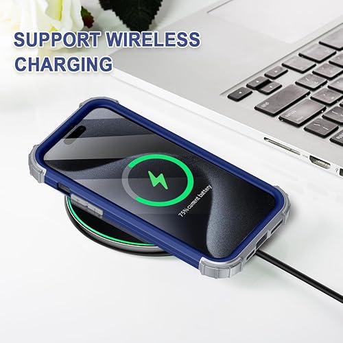 Miniatura 5 de Casetego Funda para iPhone 15 Pro, tres capas de alta resistencia a prueba de golpes, protección de cuerpo completo, policarbonato duro y TPU suave,