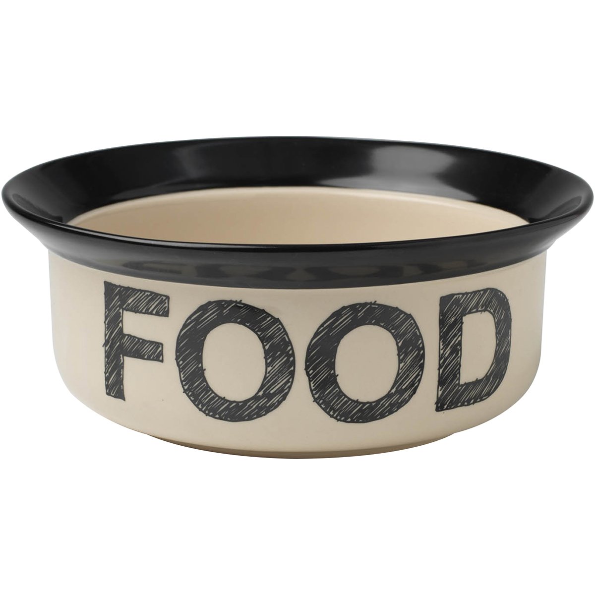 PetRageous 10182 Pooch Basics Stoneware Dog Food Bowl with 4-Cup Capacity 8-Inch Diameter 3.25-Inch Tall for Medium Dogs and Large Dogs or Cats, Natural
