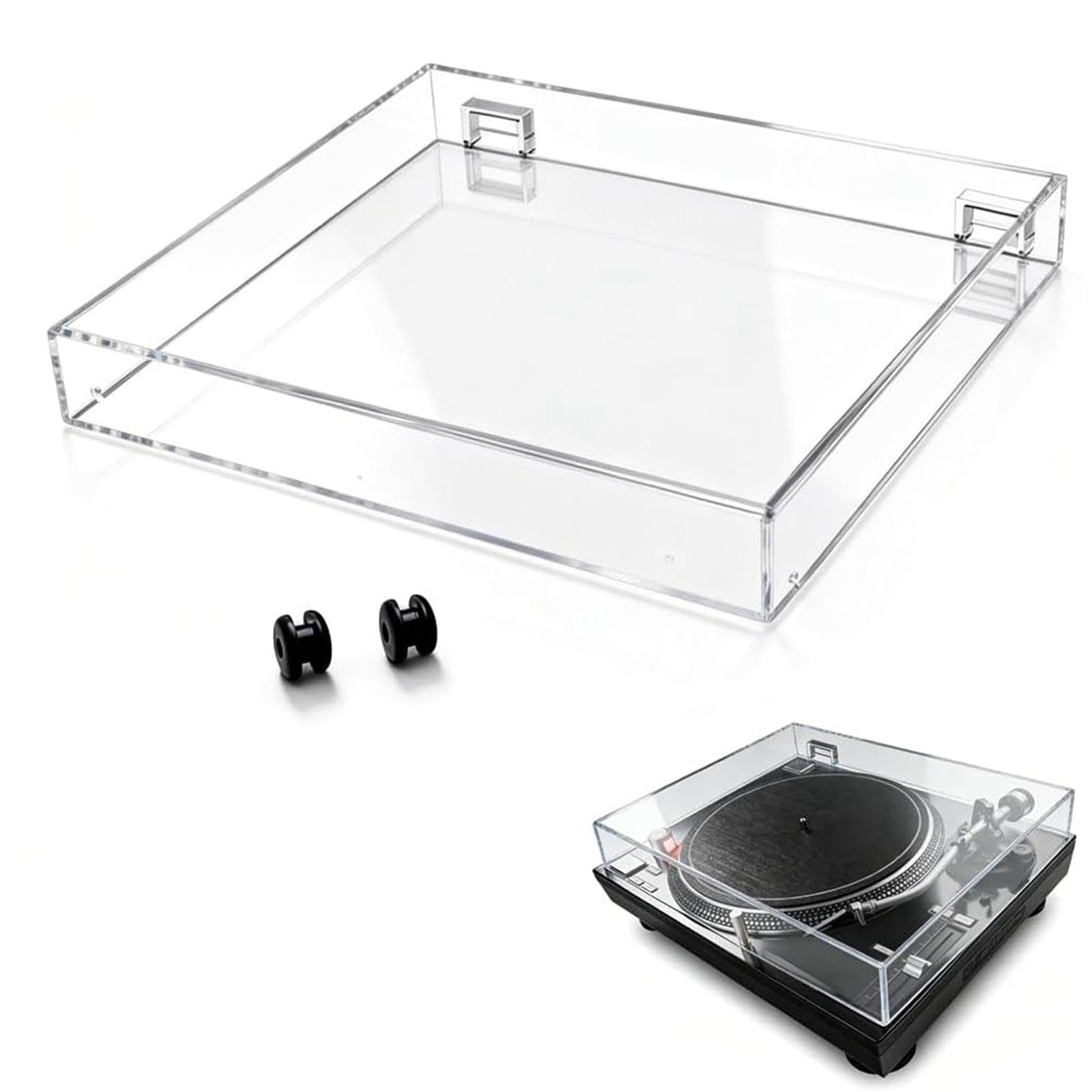 Copertura Protettiva Antipolvere per Giradischi Premium, Facile da Pulire, Accessorio, Trasparente, Coperchio Antipolvere per Giradischi LP120x