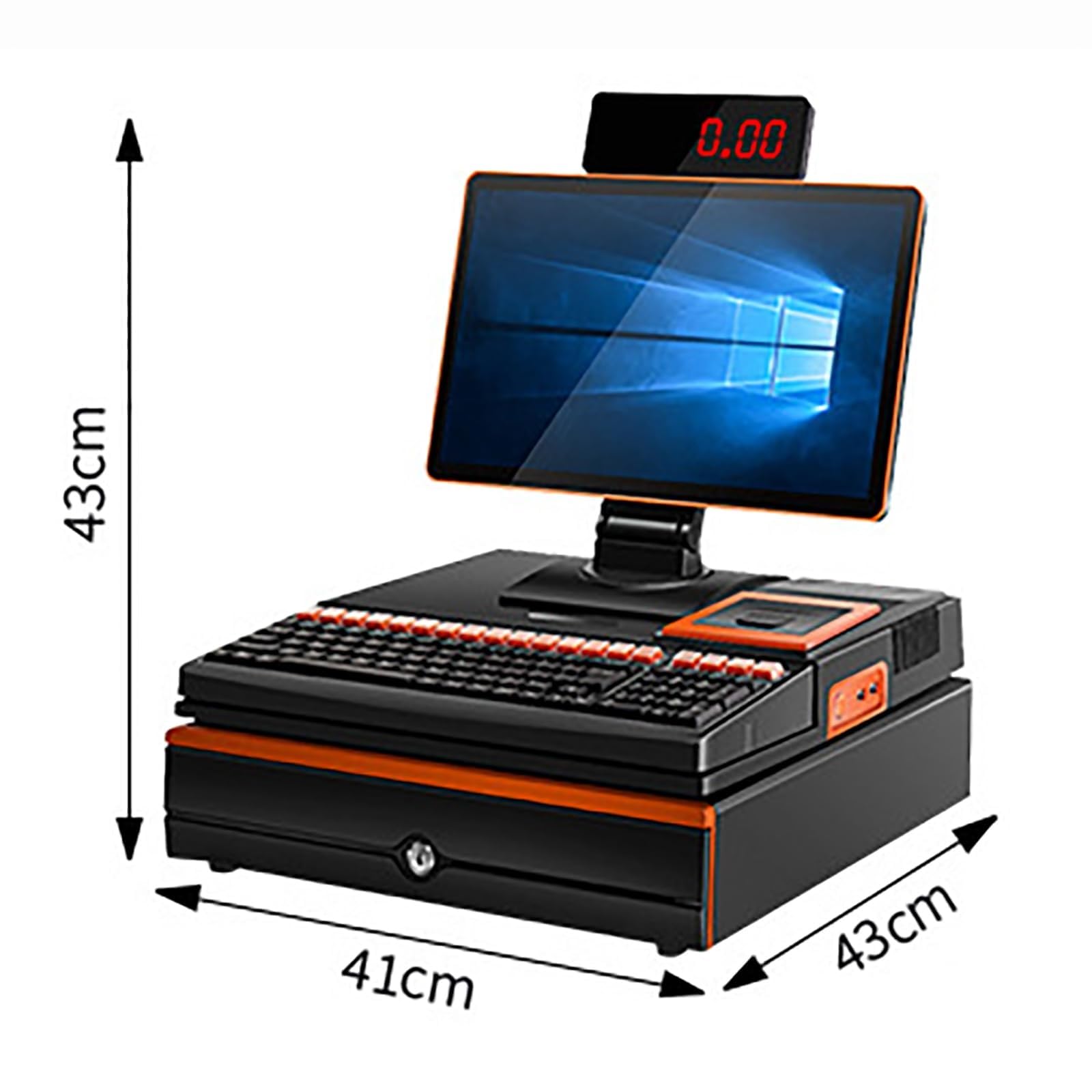 Ekran dotykowy LCD, 8-cyfrowy terminal kasowy, inteligentny terminal POS ze zintegrowaną drukarką, przenośny skaner i szuflada na gotówkę, system punktów sprzedaży detalicznej