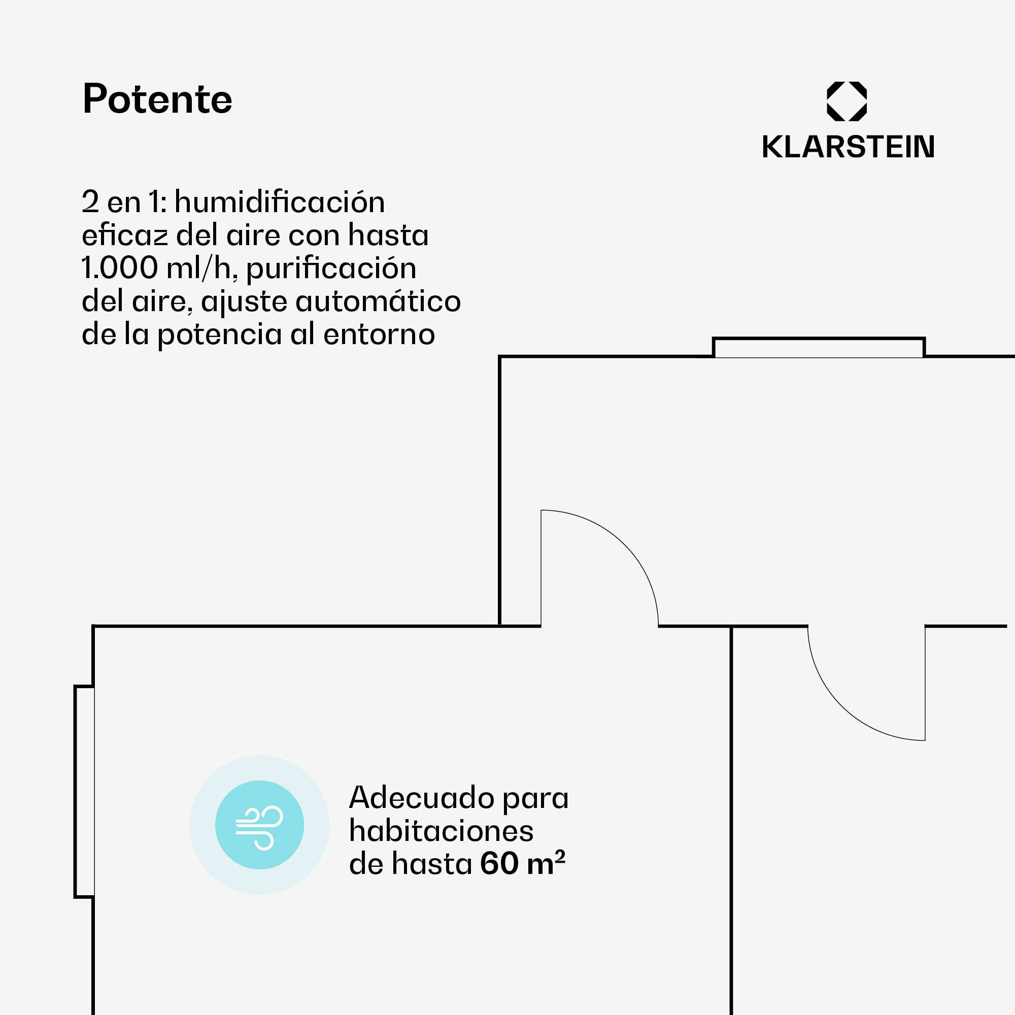 Klarstein AireLux Purificador de Aire con Filtro HEPA – Filtro de Carbón Activado, CADR 400 m³/h, Control WiFi, Silencioso, UV-C, Para Habitaciones Hasta 60 m², Depósito 6.2L