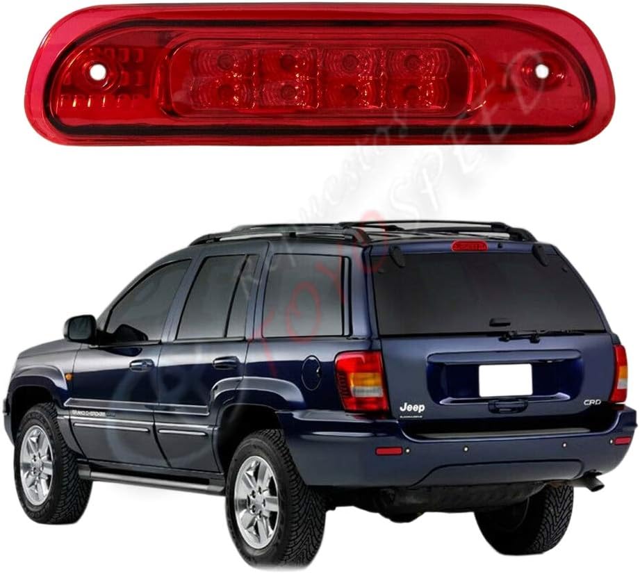 LED Third 3rd Brake Light Rear Lamp Chrome Compatible with 1999-2004 Jeep Grand Cherokee