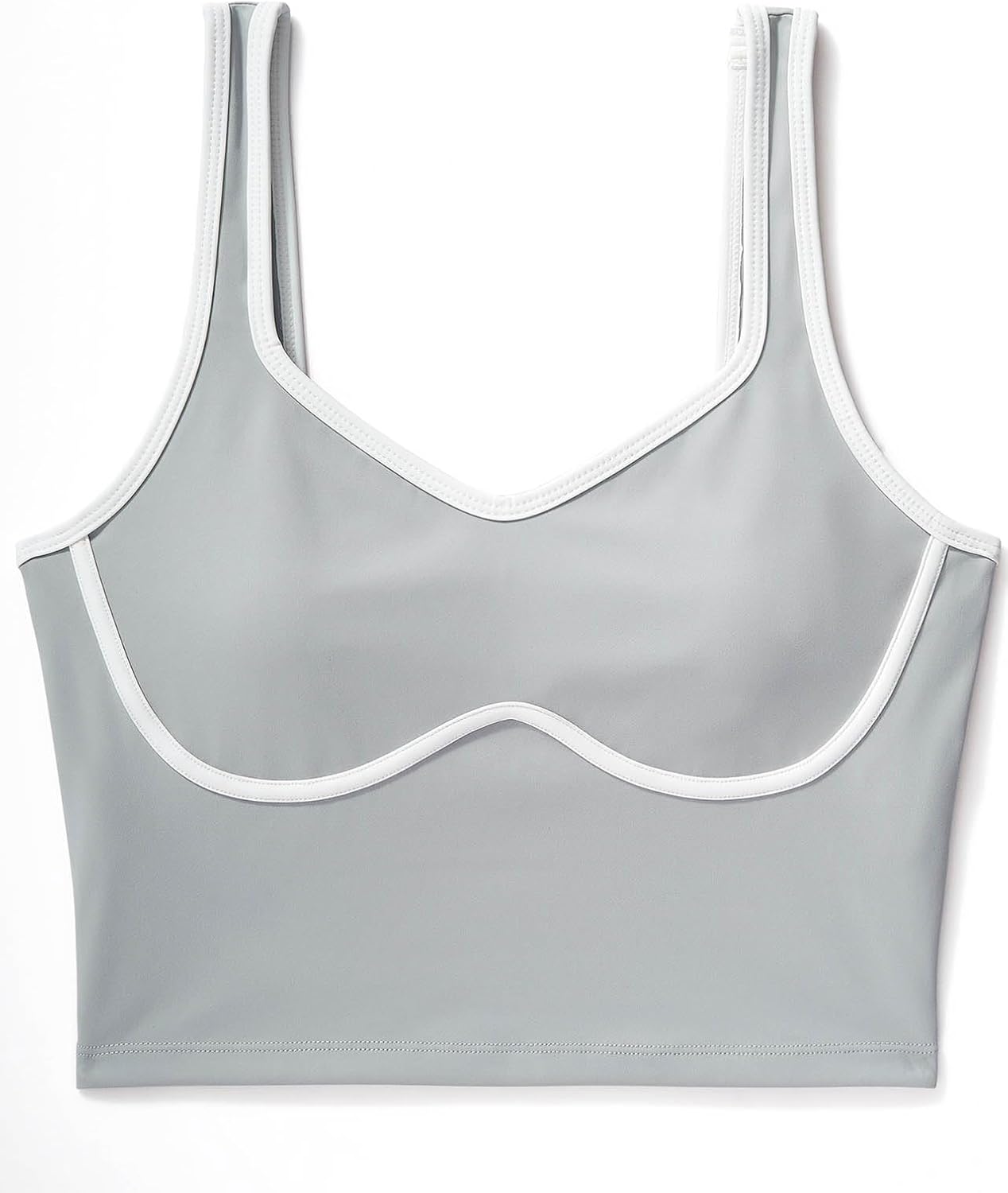 SUUKSESS Women Sweetheart Neckline Longline Sports Bra Padded Basic Workout Crop Tank Top - Image 5