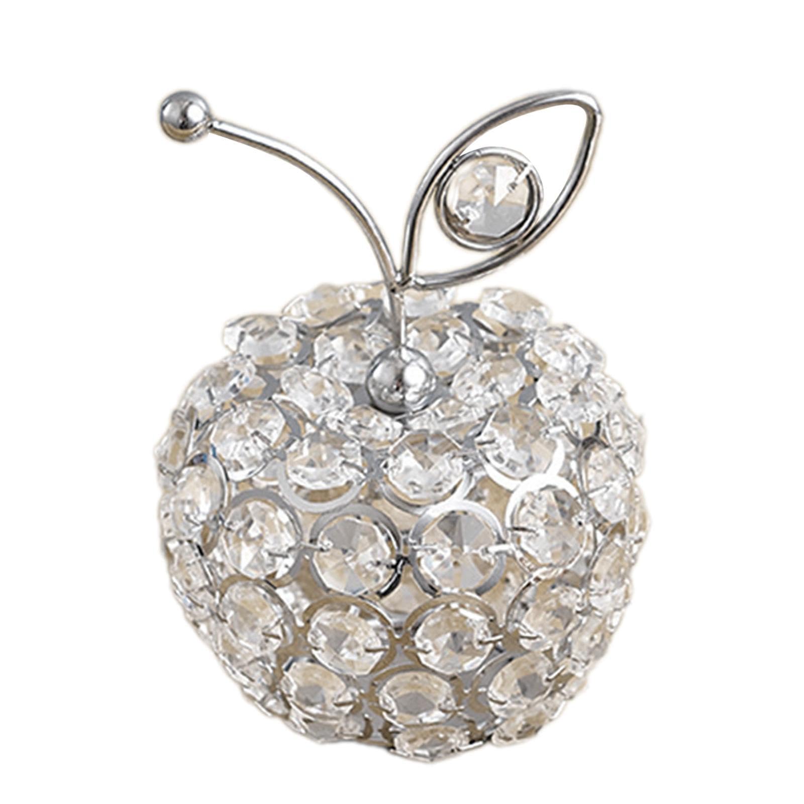 TWISAXC Elegant Fruit Statue Ornament Vivid Cute Tabletop Decoration Addition To Home Decor And Office Space Fruit Statue Ornament Is Made With Fine Workmanship And Vivid Details, Apples Silver