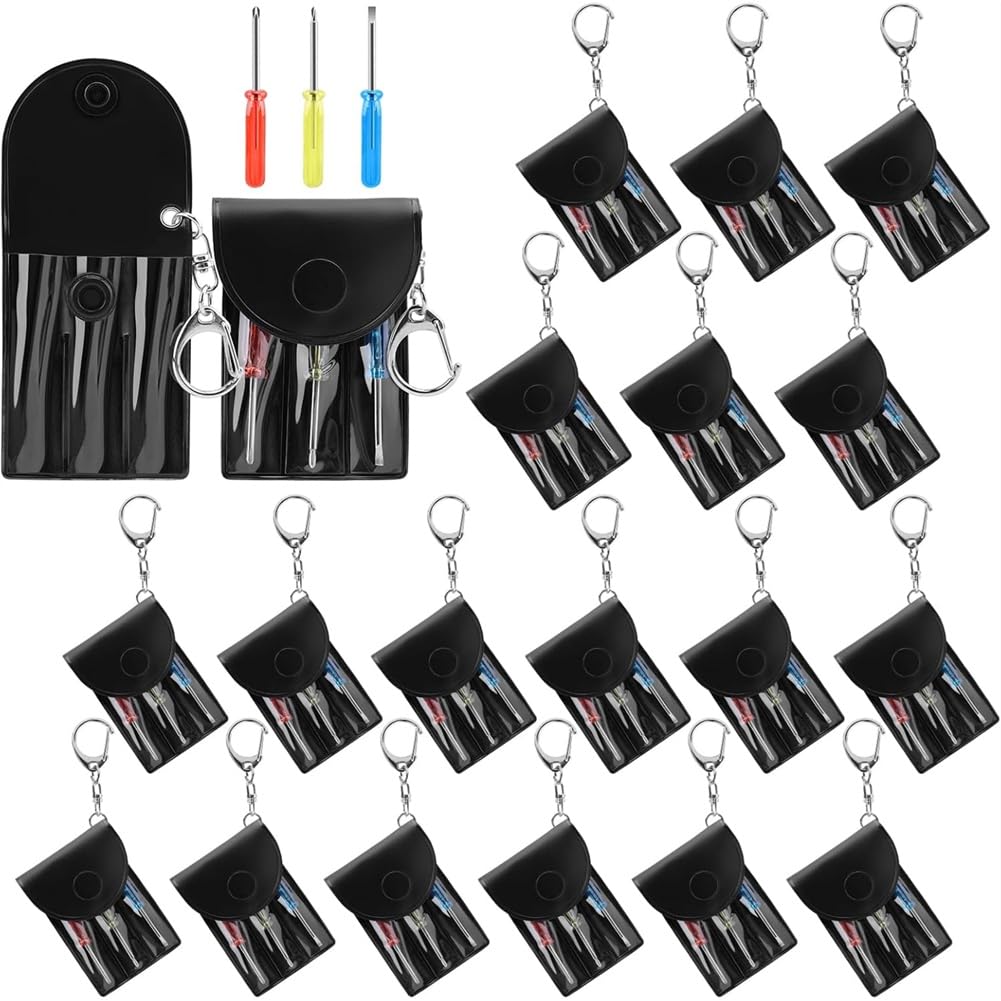 Ijsdnvjndx As Shown Bulk 20Set Mini Screwdriver Keychain Set, Fathers Day Dad Birthday Gifts Party Favors Prizes