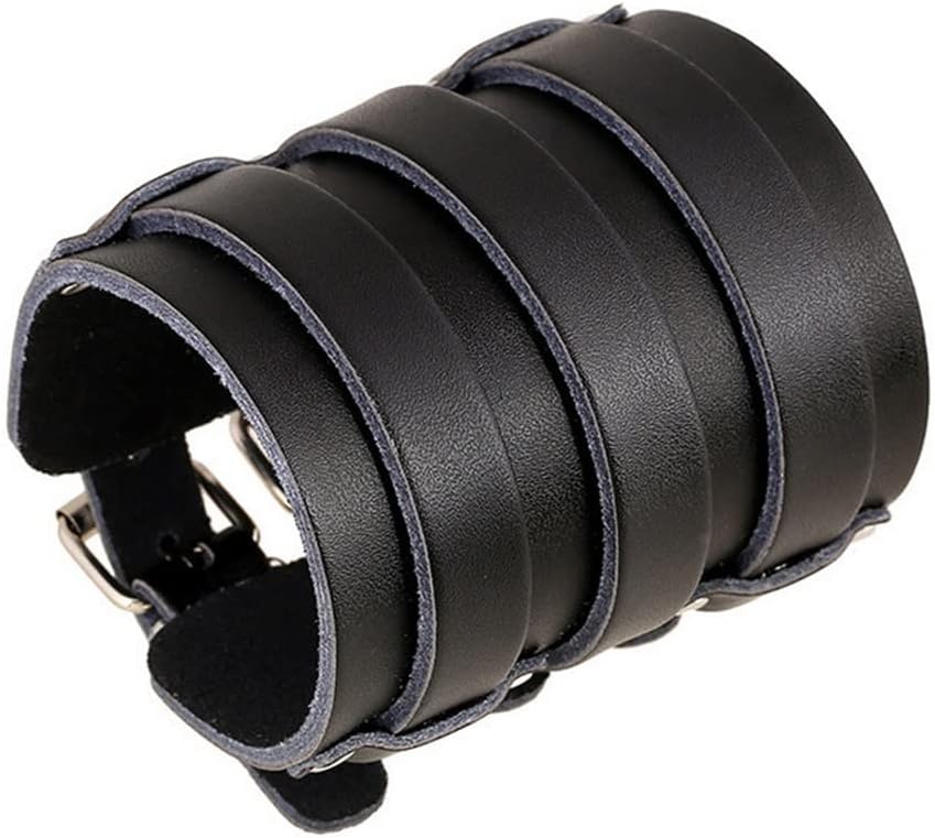 Vintage Leather Bracelet & Bangle Men Wide Cuff Male Punk Rock Cowhide