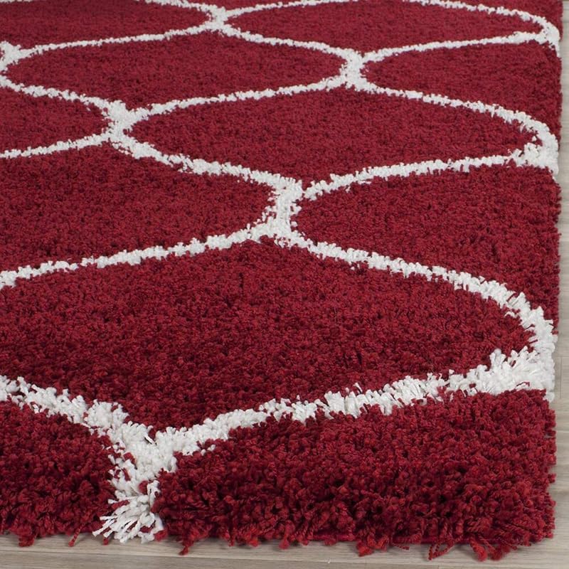 Image of Carpet for Living Room 5X7 FEET Modern Soft Shaggy Carpet Thick, Fluffy & 2 inch Pile Shag Rug for Your Kids Room, Bedroom & Livingroom (RED Moroccan)