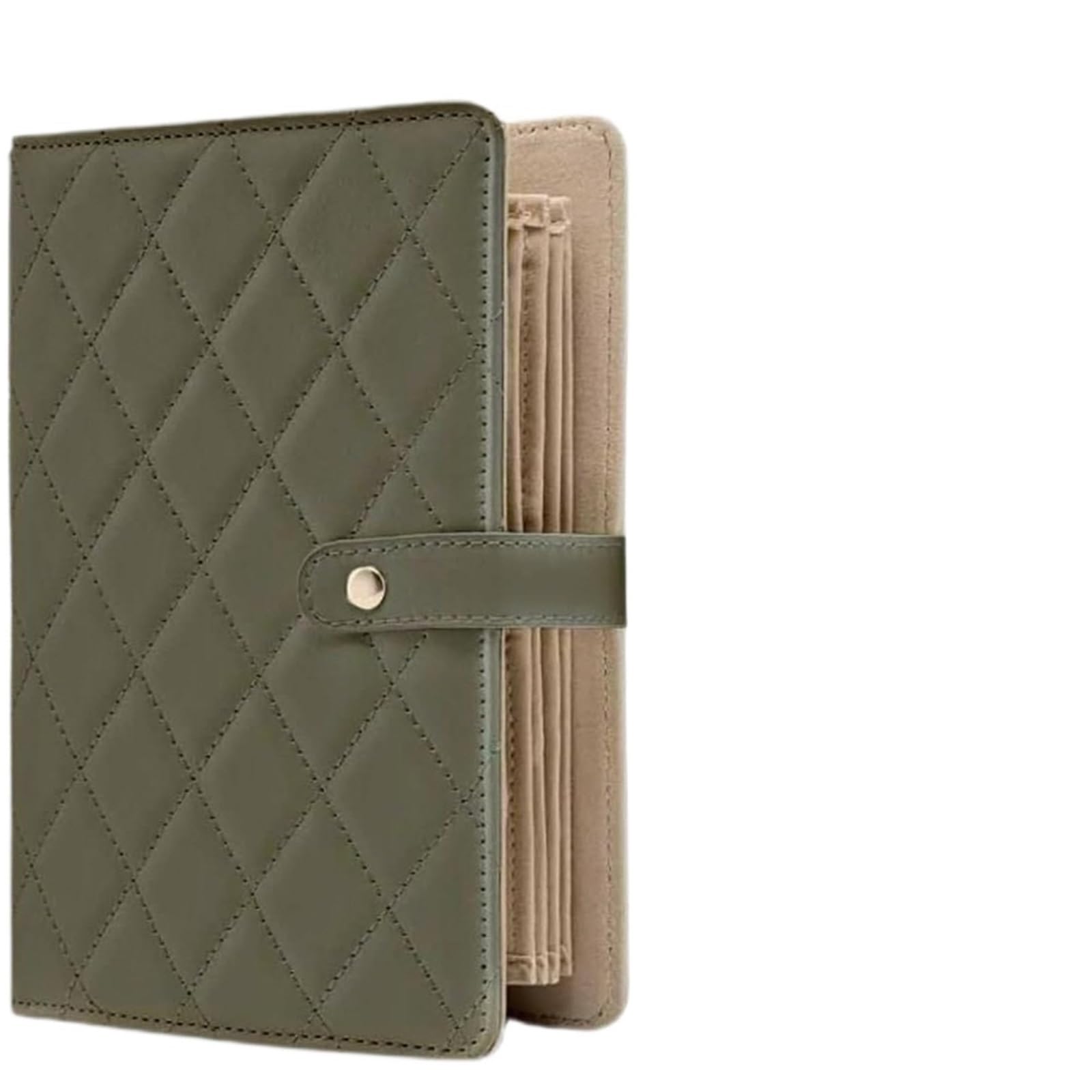 FDzkrtvm Transparent Jewelry Storage Book, Jewelry Storage Book, Transparent Zipper Pockets, PU Leather Velvet Binder, Multicolor(Green)