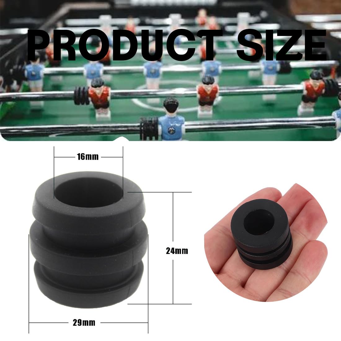 Rroulement Baby Foot, 10 Paires de Roulement en Plastique Robuste de 15,8mm de Table de D'arbres de Planche de Football pour Jeu de Baby-Foot