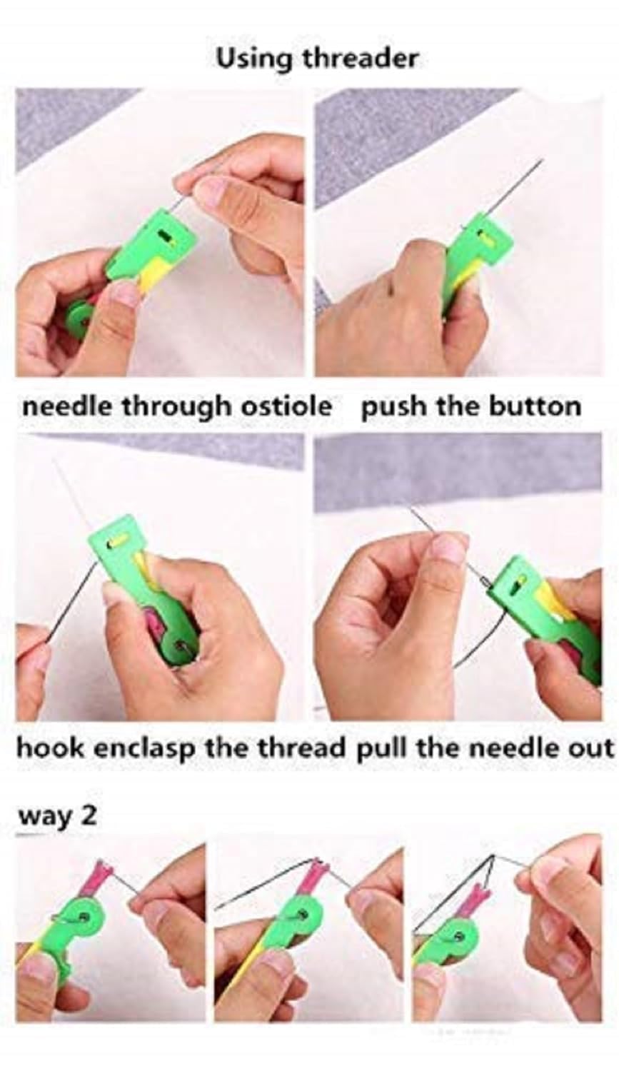 HEVIR Double Layer Portable Travel Sewing Kit Box with Color Needle Threads, Scissors, Pins - Compact Handwork Sewing Kit for On-The-Go Use - Practical All-Purpose Home Treasure Sewing Box 2