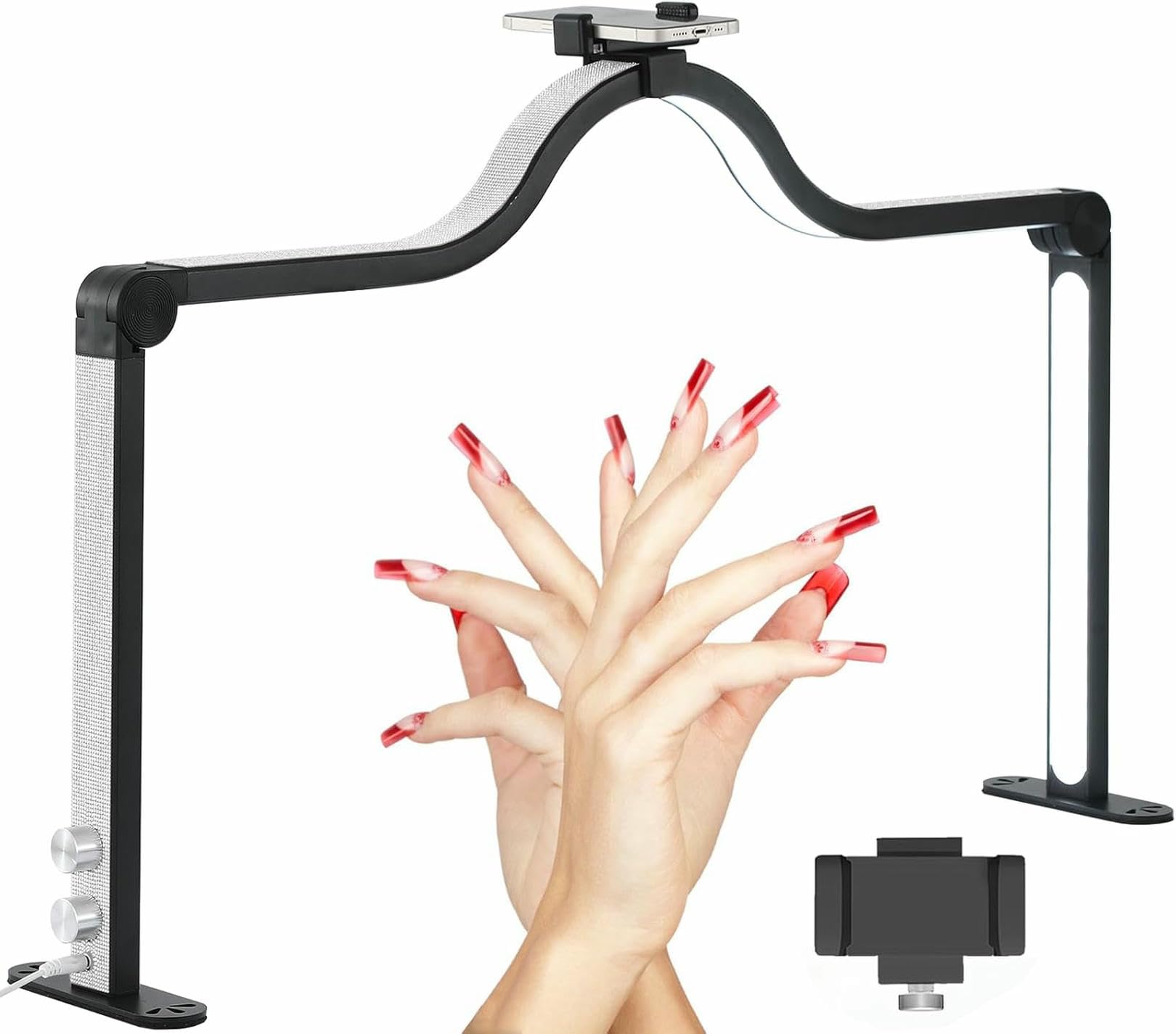 Lampe de bureau demi-lune 50W avec support stable pour soins et lecture