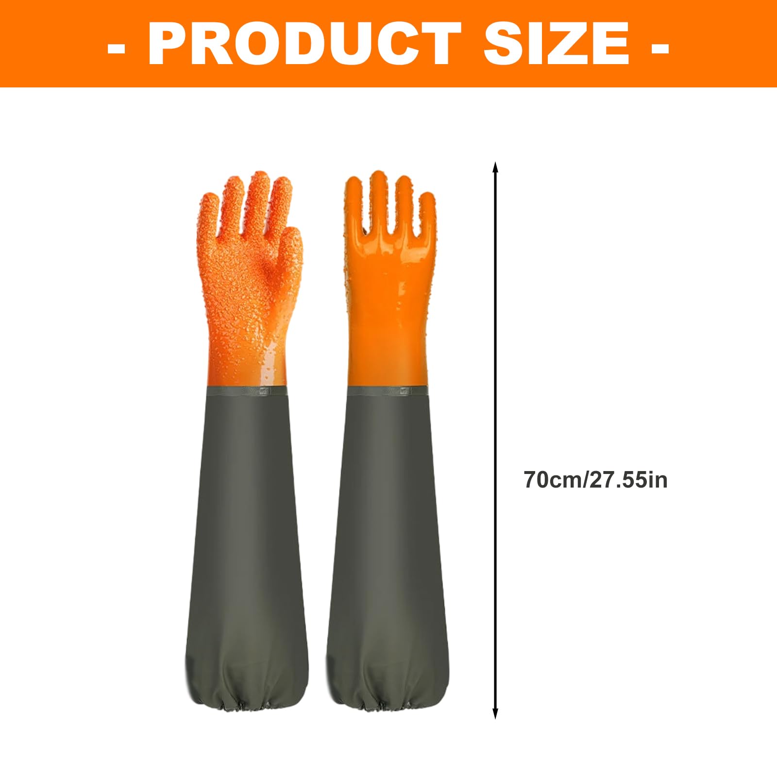 Gants En Caoutchouc À Isolation Thermique De 70 Cm Protections Renforcées De L'avant-bras Pour La Pêche La Transformation Des Fruits De Mer Gants De Travail Imperméables À L'épreuve De L'huile