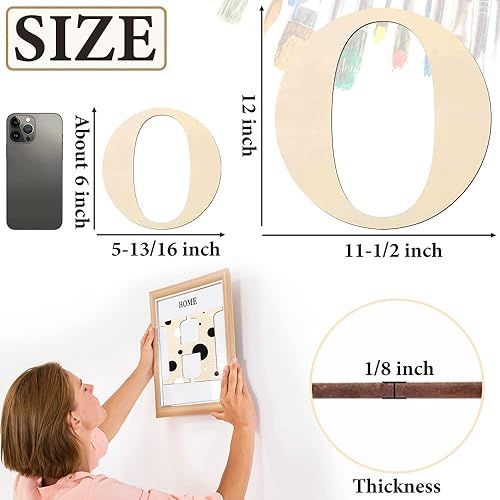 Miniatura 6 de HEKOOLA Letras de madera grandes de 12 pulgadas y pequeñas letras de madera de 6 pulgadas para manualidades decoración de pared letras de madera sin