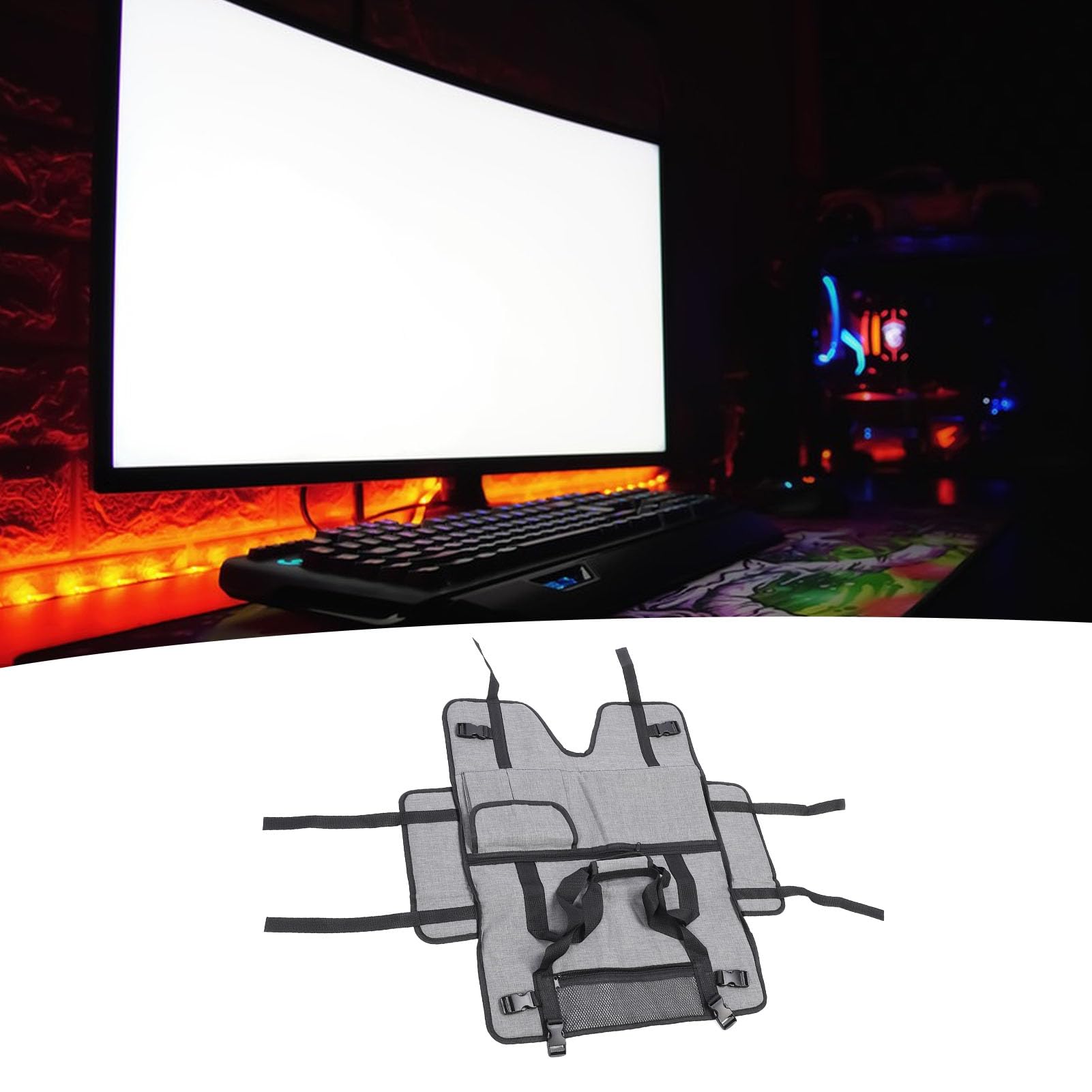 Custodia da Viaggio per Schermo LCD, Borsa per Monitor da 19-24 Pollici, TV Portatile con Antenna e Sintonizzatore Digitale, Borsa Protettiva in Tela per Dispositivi Elettronici,