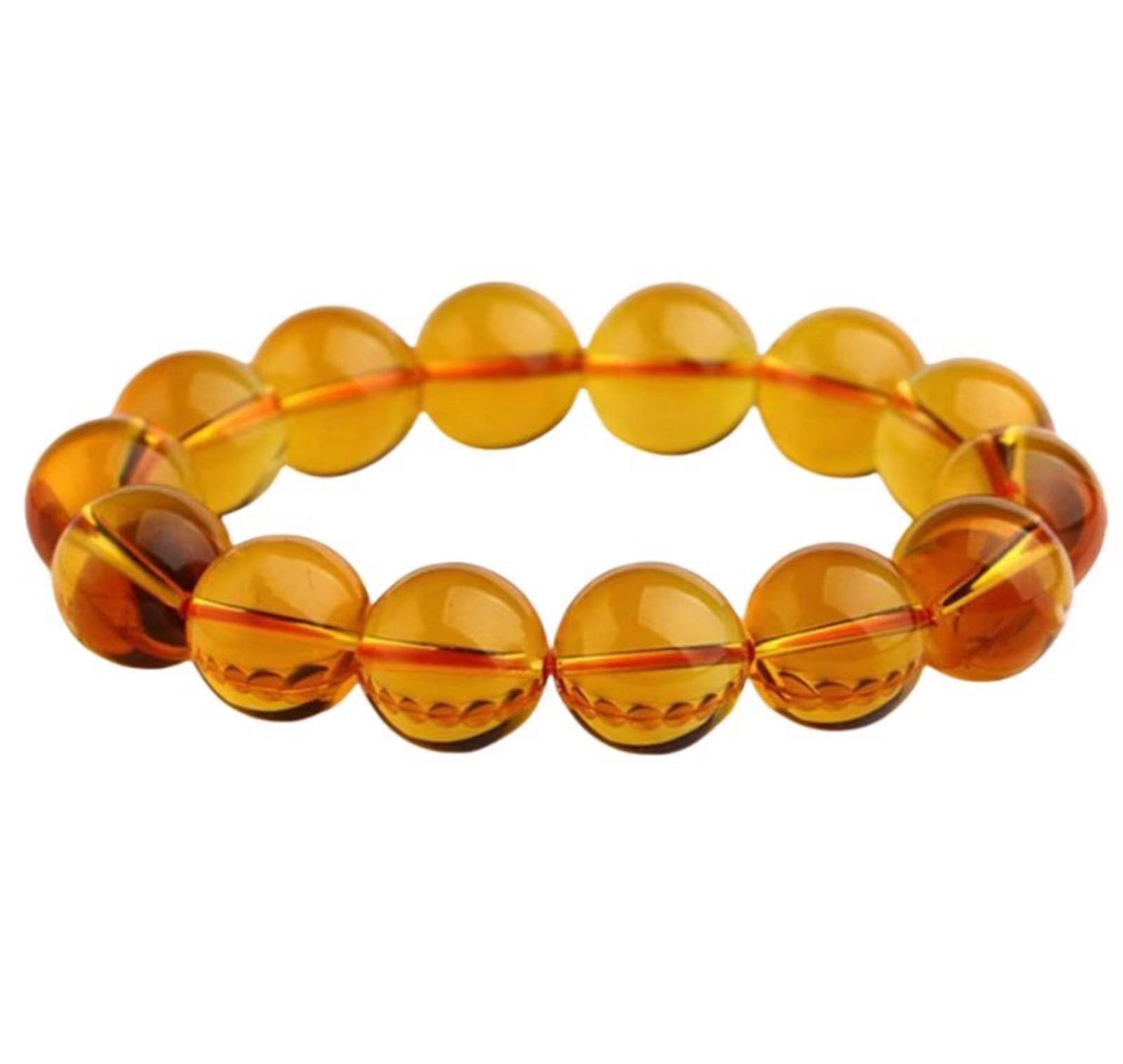 Citrin-Energieperlen-Armband in Kollektionsqualität, Armband mit natürlichem Heilkristall für Damen und Herren, Dehnbare Kristall-Edelstein-Armbänder, Reiki-Geschenke,8mm